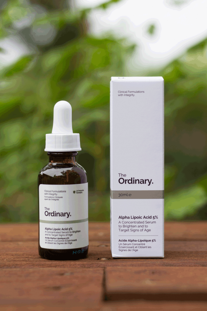 The Ordinary Alpha Lipoic Acid packaging box and bottle